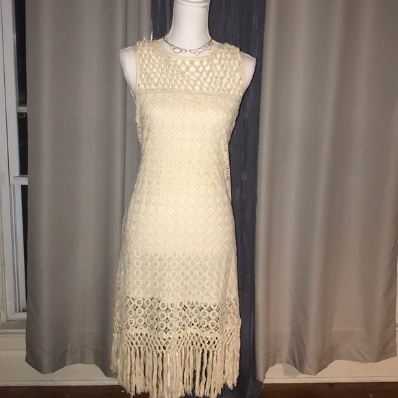 Chelsea and Violet Dress. Lace overlay. Fringe! - Picture 2 of 5